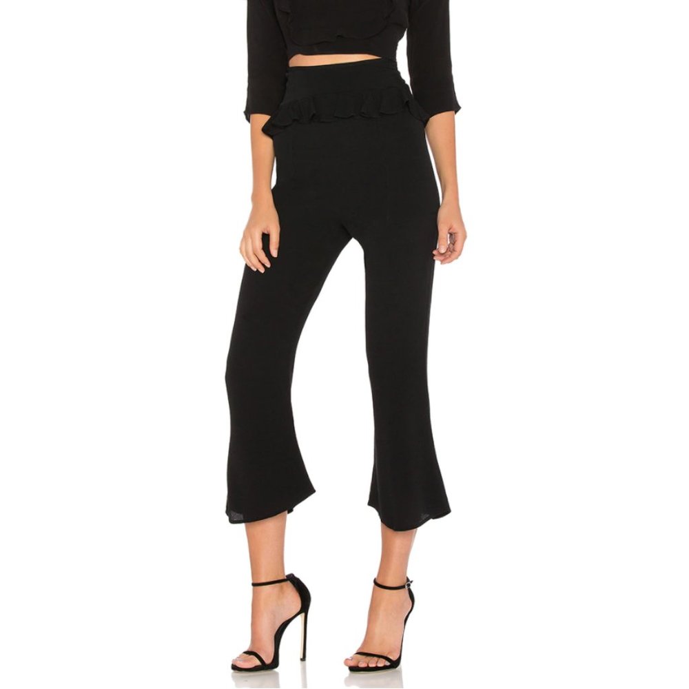 NWT For Love & Lemons Crepe Ruffle Pants